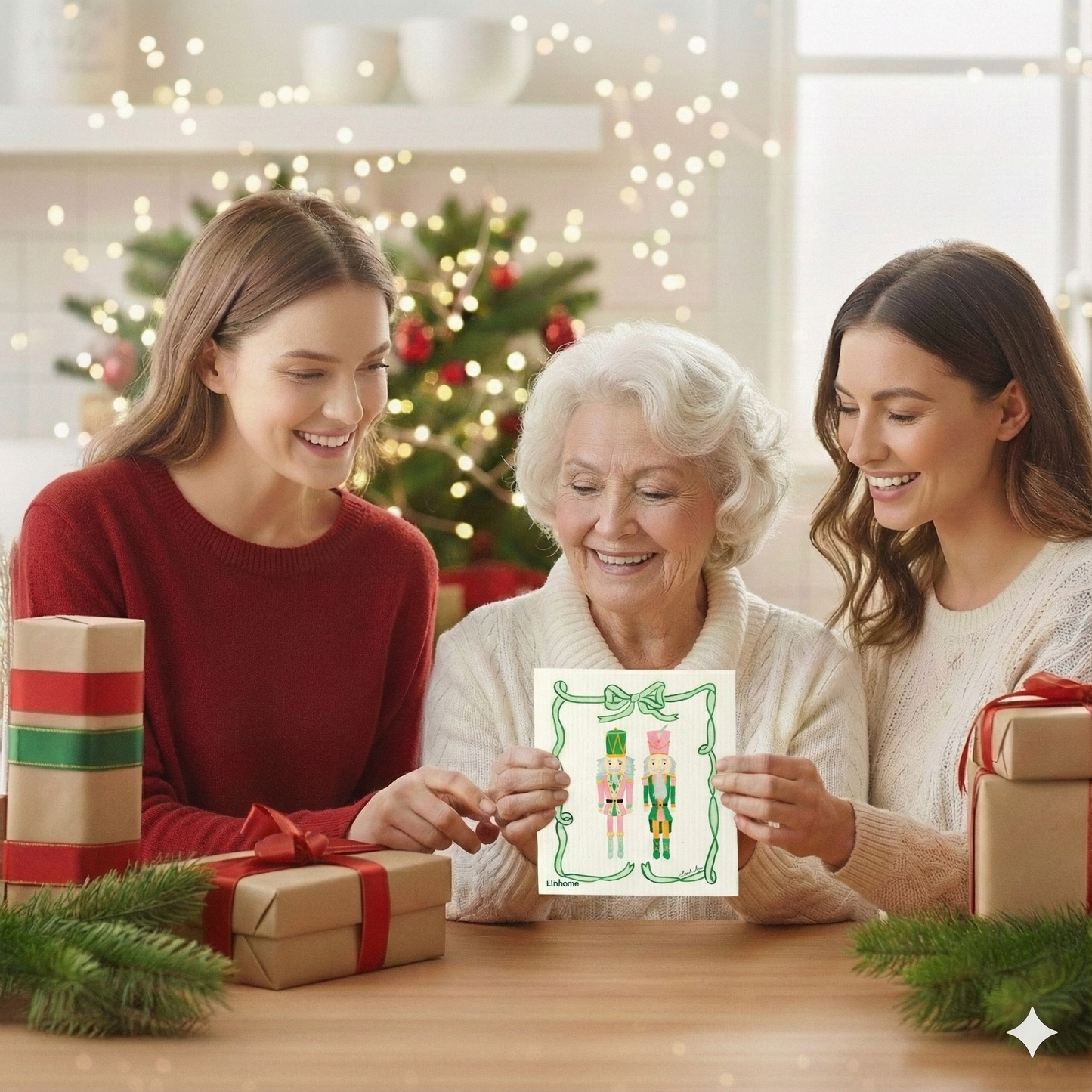 Holiday Classic Collection Nutcracker Duo- Linhome x Liesel Anne Swedish Dishcloths - 1 Pack