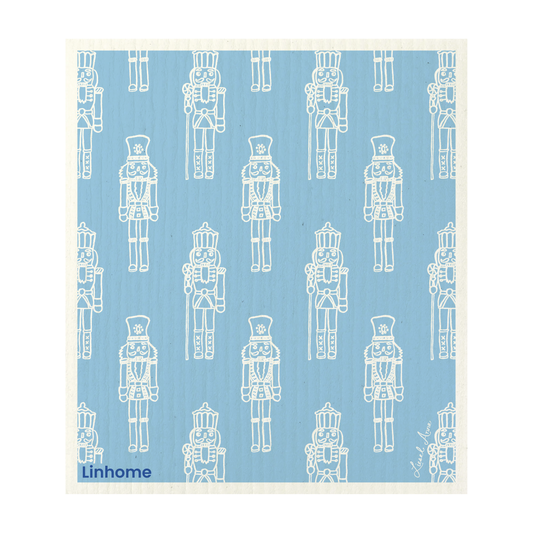 Holiday Nutcracker Collection Blue Nutcrackers- Linhome x Liesel Anne Swedish Dishcloths - 1 Pack