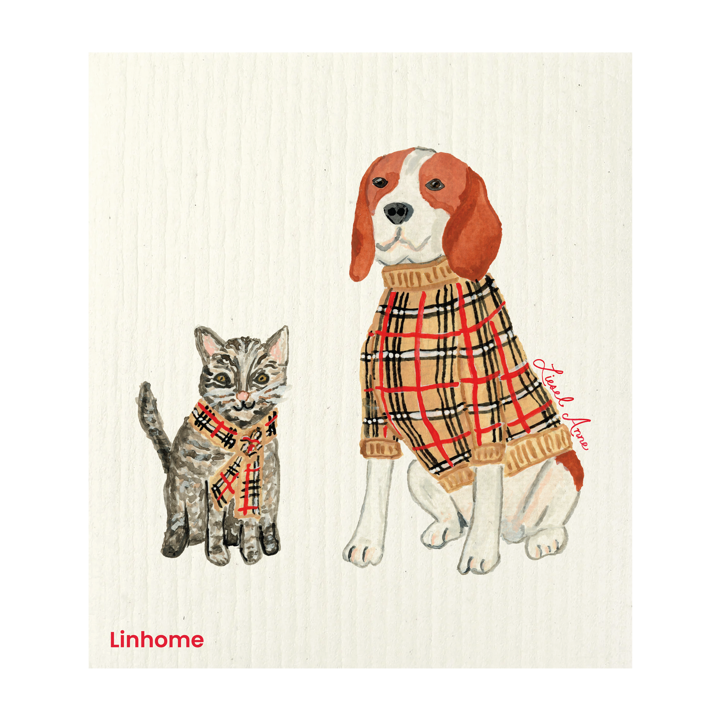 Holiday Paws Collection Merry Paws Duo- Linhome x Liesel Anne Swedish Dishcloths - 1 Pack