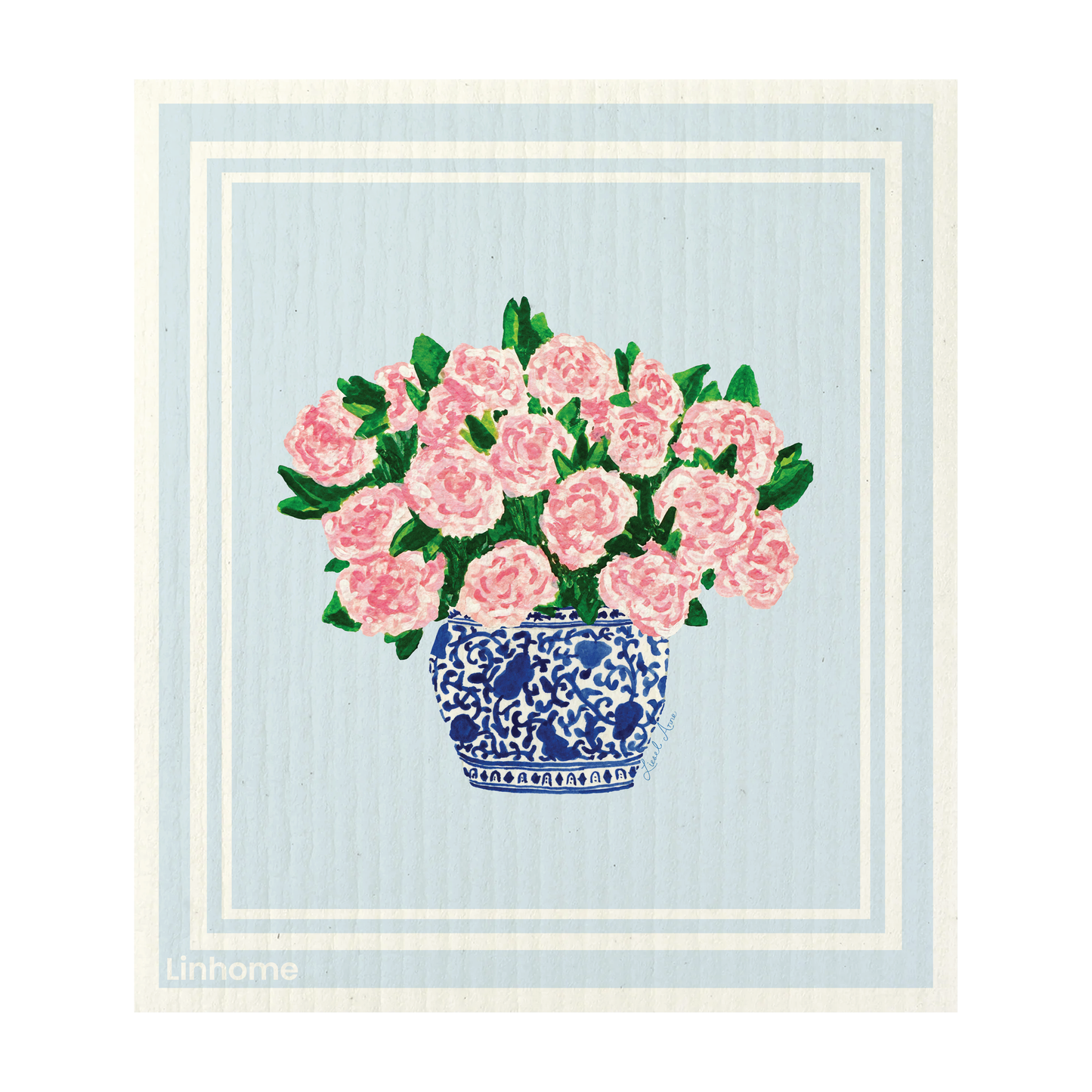 Blooming Garden Peony – Linhome x Liesel Anne Swedish Dishcloths - 1 Pack