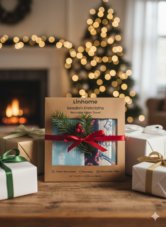 Holiday Nutcracker Collection - Linhome x Liesel Anne Swedish Dishcloths - 4 Pack