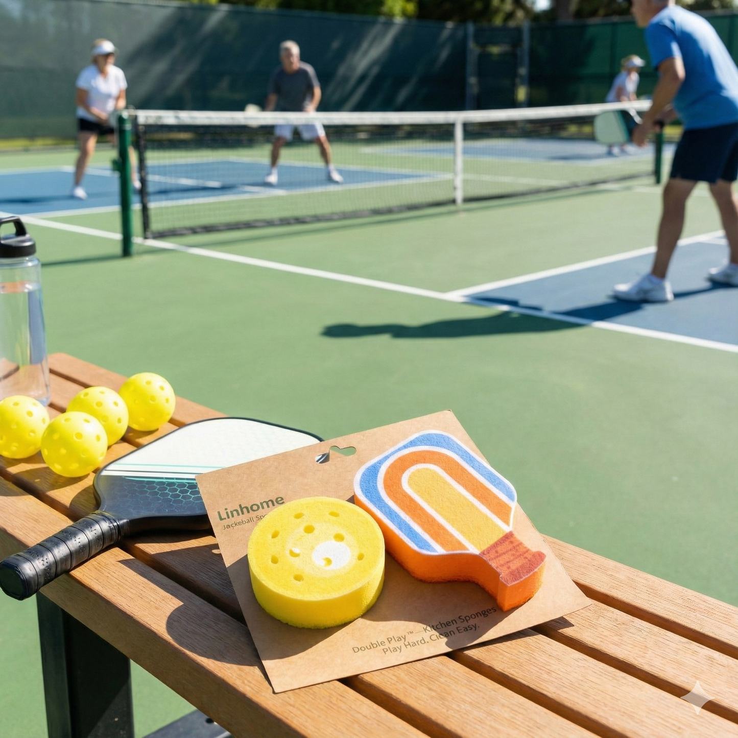 Pickleball Paddle & Ball Kitchen Sponge Set - 2 Pack