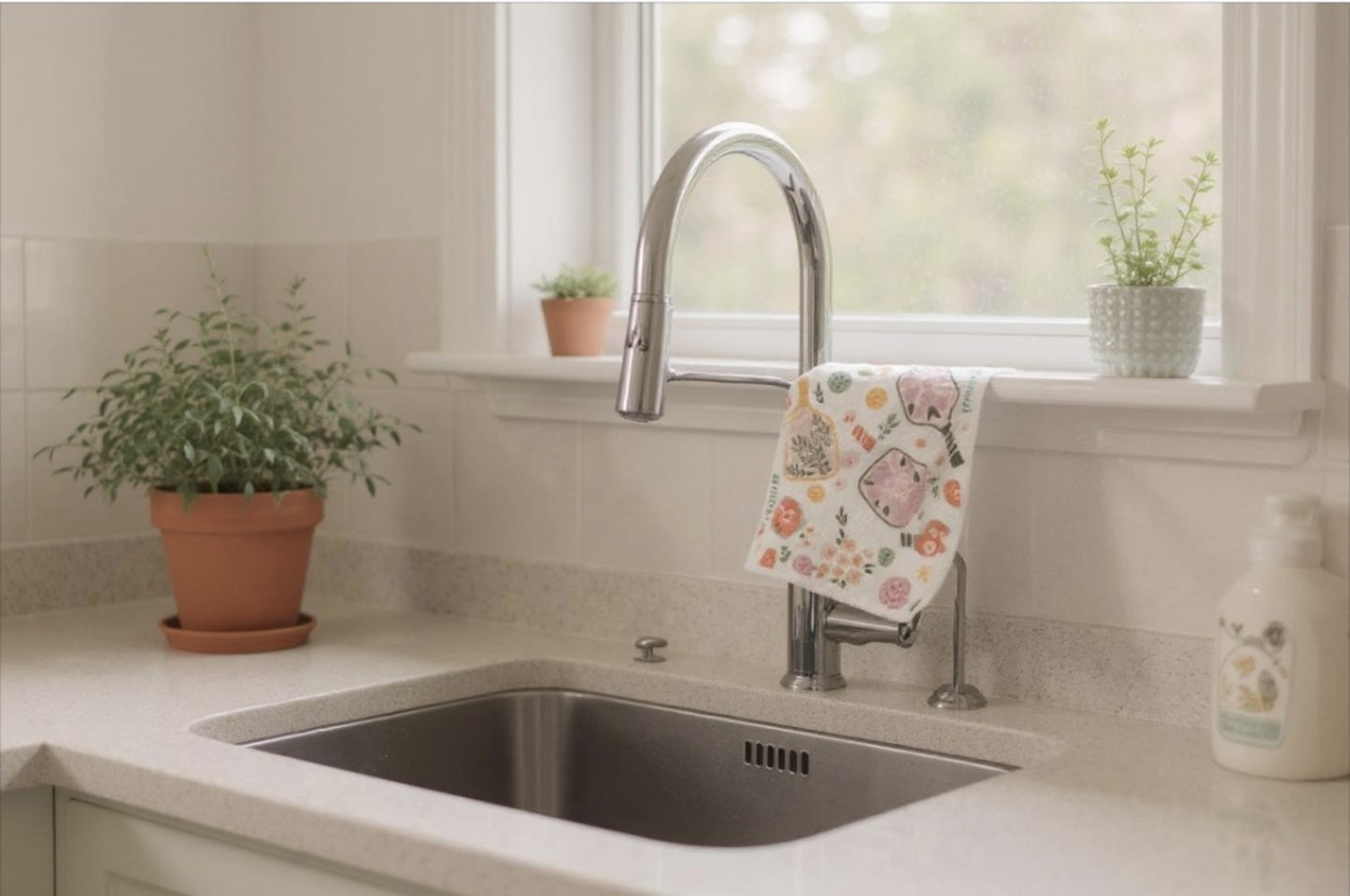 Linhome Pickleball Swedish Dishcloth- Floral Paddle & Ball Club- 2 Pack