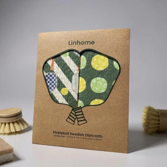 In the Kitchen Pickleball Swedish Dishcloths– Linhome x Liesel Anne Collection - Blue & Green -2 Pack