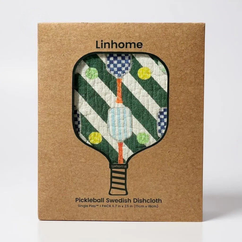 In the Kitchen  Pickleball Swedish Dishcloths– Linhome x Liesel Anne Collection- Blue & Green- 1 Pack
