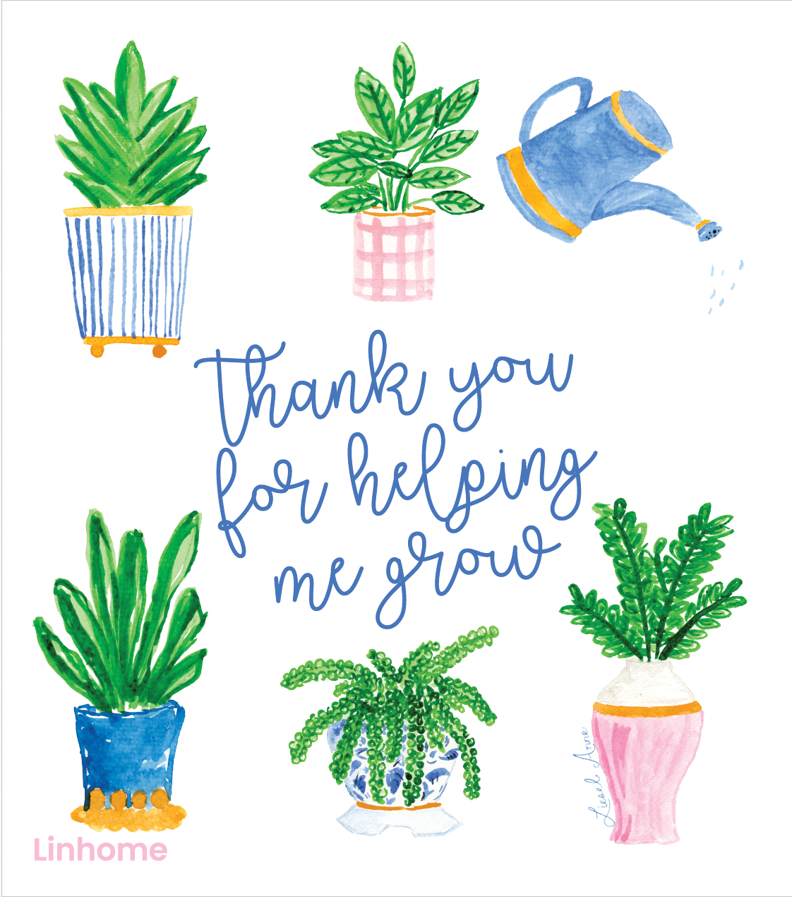 Thank You for Helping Me Grow – Linhome x Liesel Anne Swedish Dishcloth- 1 Pack
