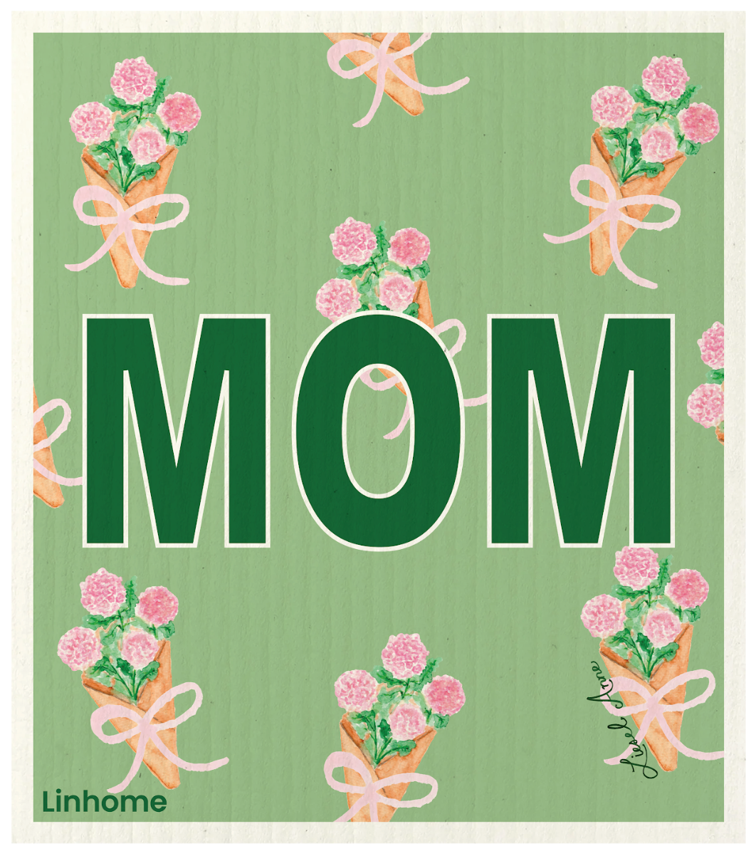 Happy Mother's Day- Pink & Green Flowers