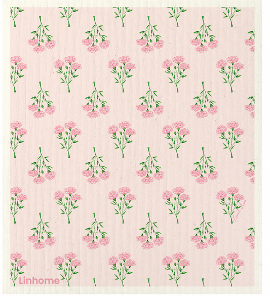 Blooming Garden Carnation – Linhome x Liesel Anne Swedish Dishcloths - 1 Pack