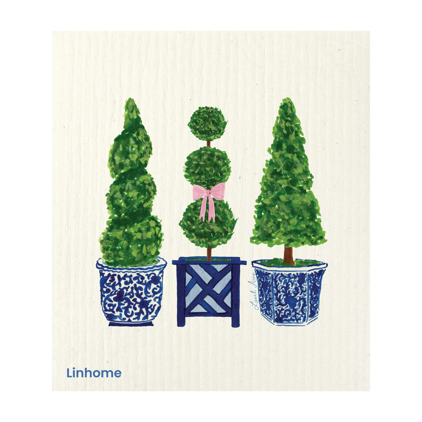 Blooming Garden Topiary– Linhome x Liesel Anne Swedish Dishcloths - 1 Pack