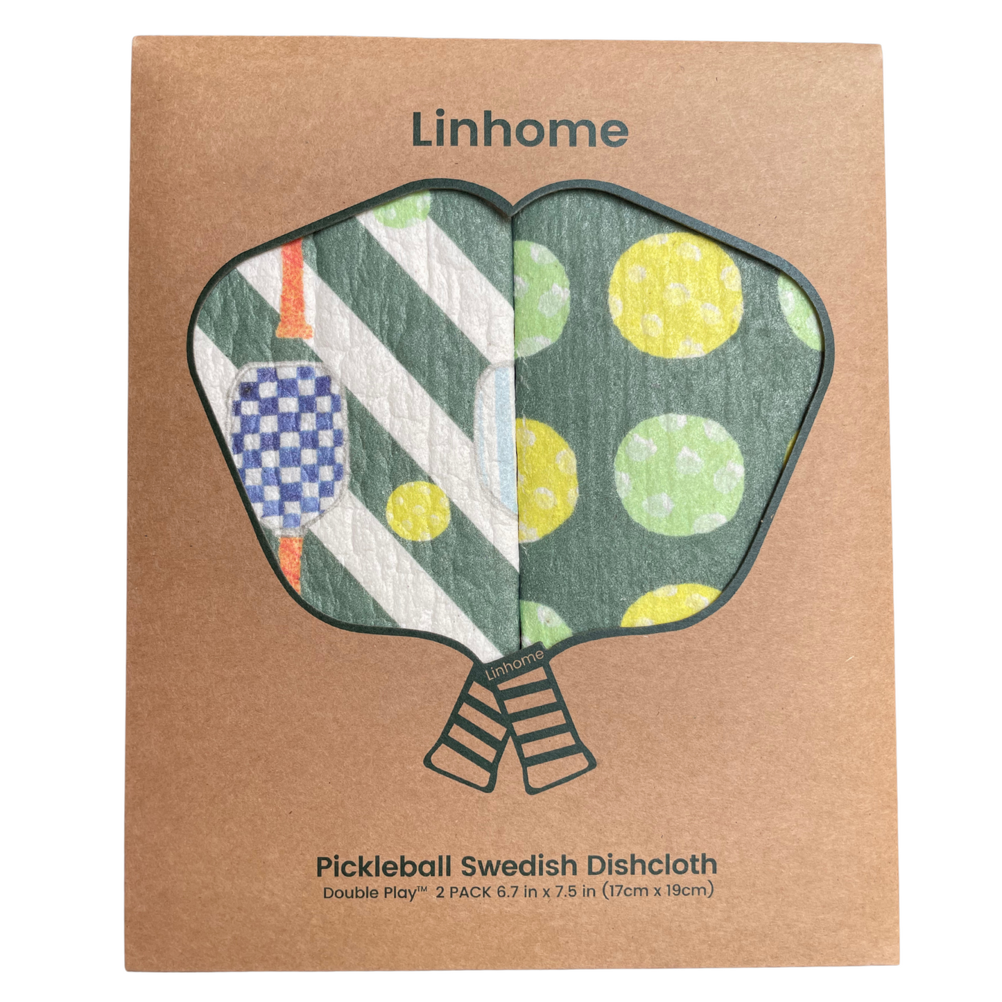 In the Kitchen Pickleball Swedish Dishcloths– Linhome x Liesel Anne Collection - Blue & Green -2 Pack