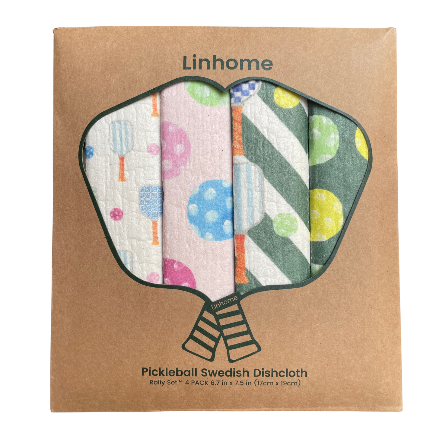 In the Kitchen  Pickleball Swedish Dishcloths– Linhome x Liesel Anne Collection-  4 Pack