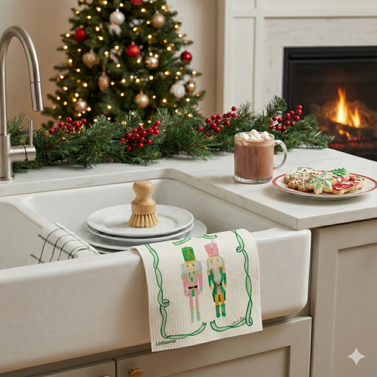 Holiday Classic Collection Nutcracker Duo- Linhome x Liesel Anne Swedish Dishcloths - 1 Pack