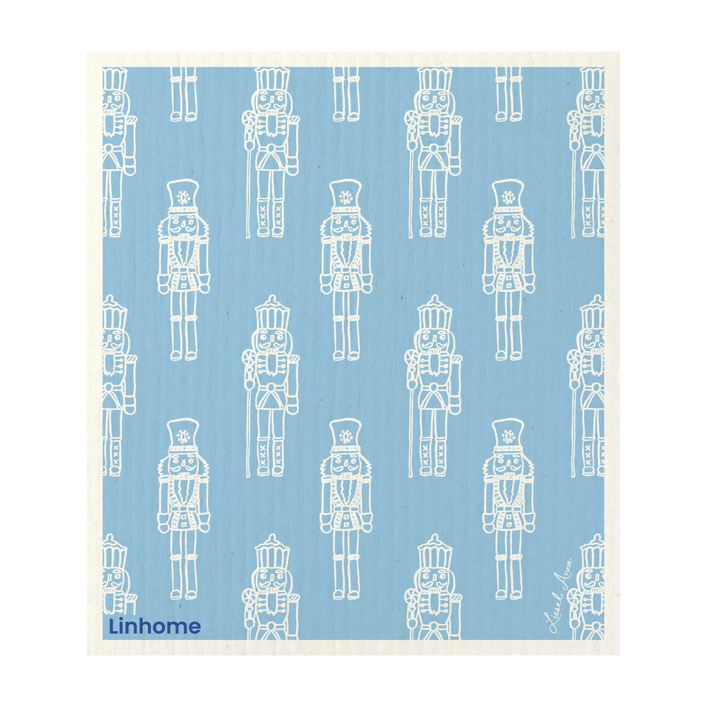 Holiday Nutcracker Collection Blue Nutcrackers- Linhome x Liesel Anne Swedish Dishcloths - 1 Pack