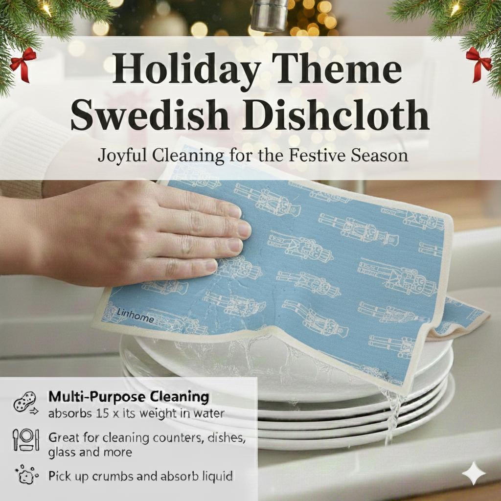 Holiday Nutcracker Collection Blue Nutcrackers- Linhome x Liesel Anne Swedish Dishcloths - 1 Pack