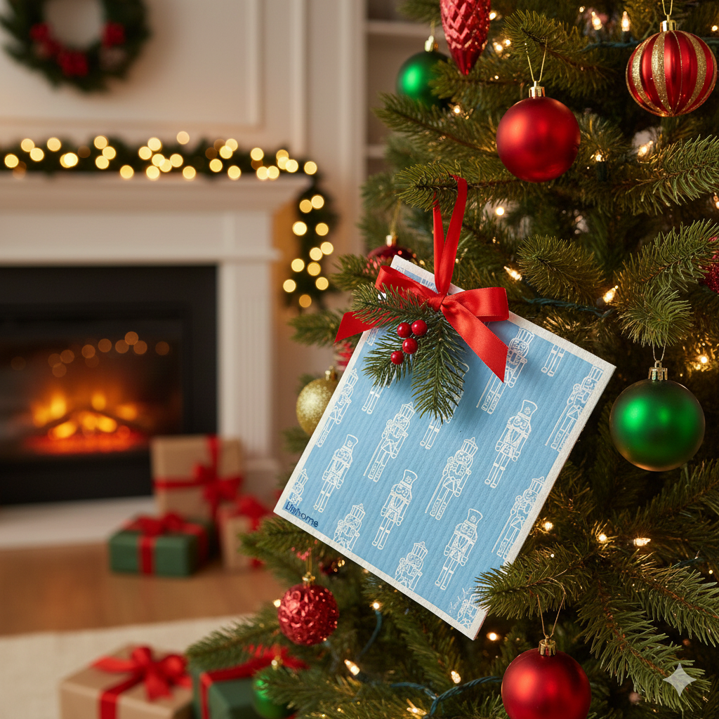 Holiday Nutcracker Collection Blue Nutcrackers- Linhome x Liesel Anne Swedish Dishcloths - 1 Pack