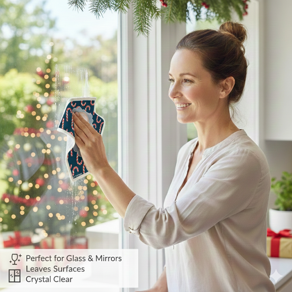 Holiday Nutcracker Collection Candy Cane- Linhome x Liesel Anne Swedish Dishcloths - 1 Pack