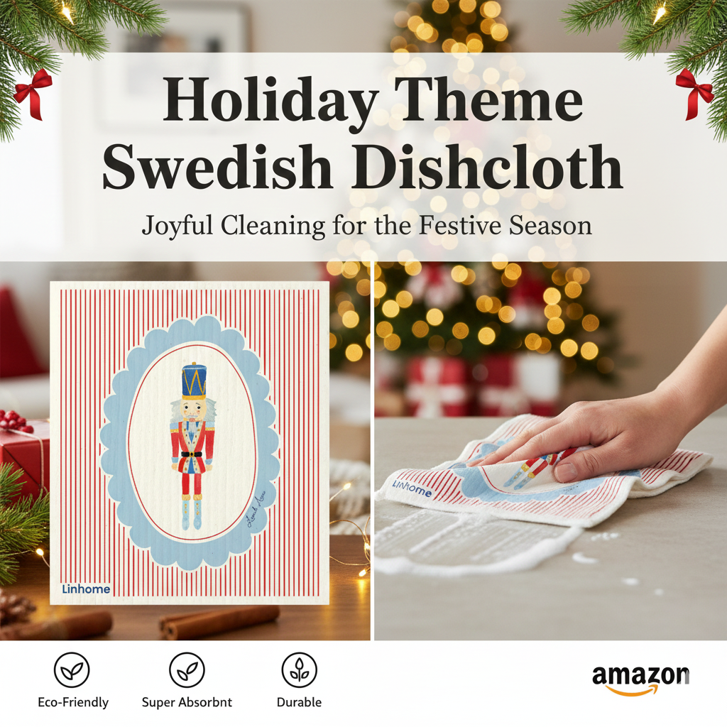 Holiday Nutcracker Collection - Linhome x Liesel Anne Swedish Dishcloths - 4 Pack