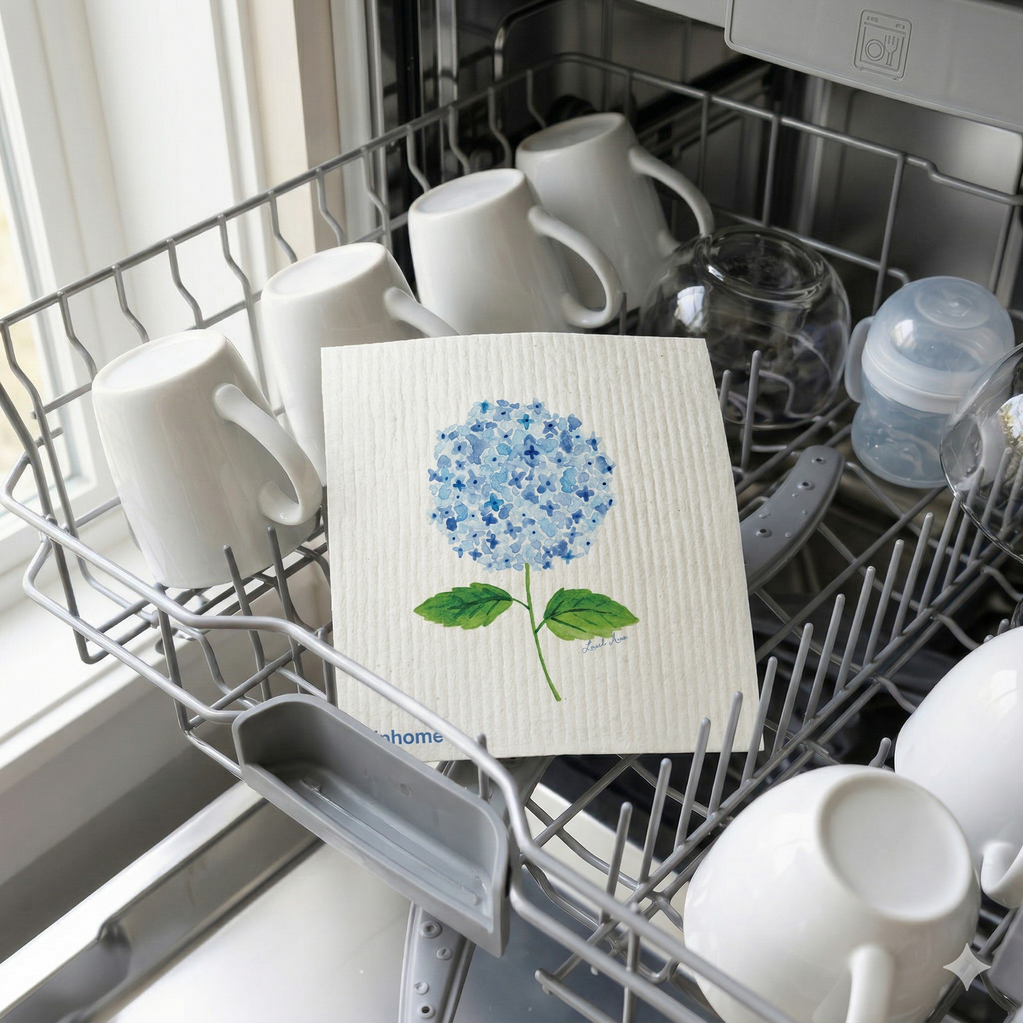 Blue Hydrangea Harmony – Linhome x Liesel Anne Swedish Dishcloths - 1 Pack