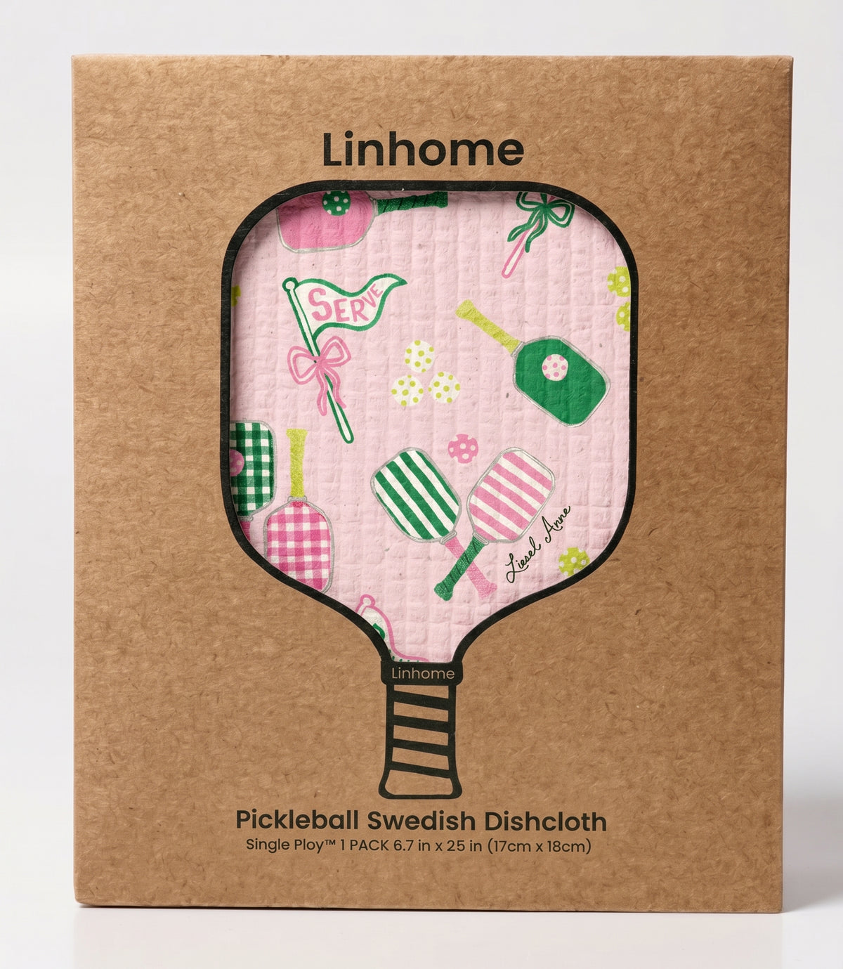 Linhome Pickleball Collection Swedish Dishcloths- Rally & Serve - 1 Pack