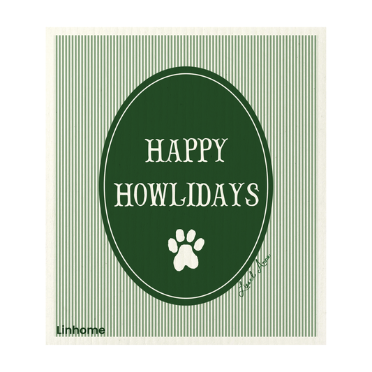 Holiday Paws Collection Happy Howliday - Linhome x Liesel Anne Swedish Dishcloths - 1 Pack