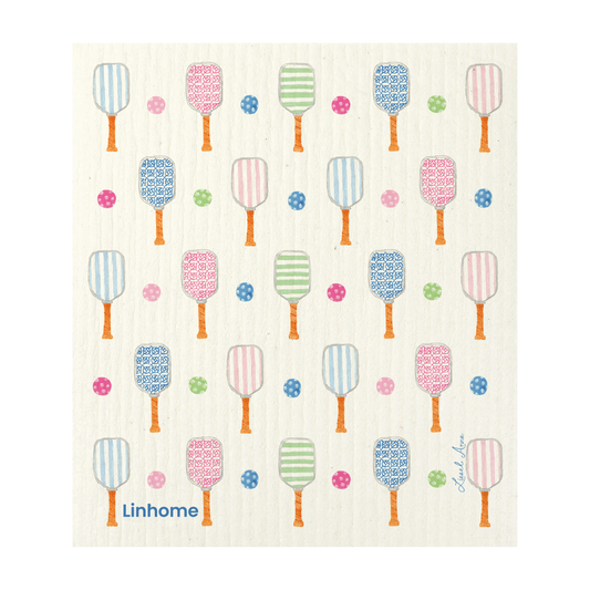 1 Pack Pickleball Swedish Dishcloth- Pink & Blue Match- Featured Liesel Anne Collection