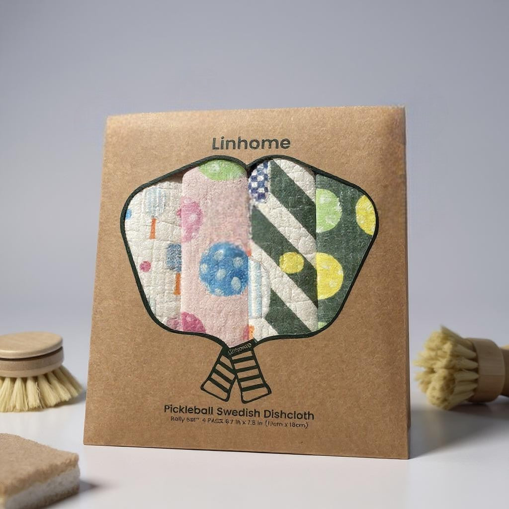 In the Kitchen  Pickleball Swedish Dishcloths– Linhome x Liesel Anne Collection-  4 Pack