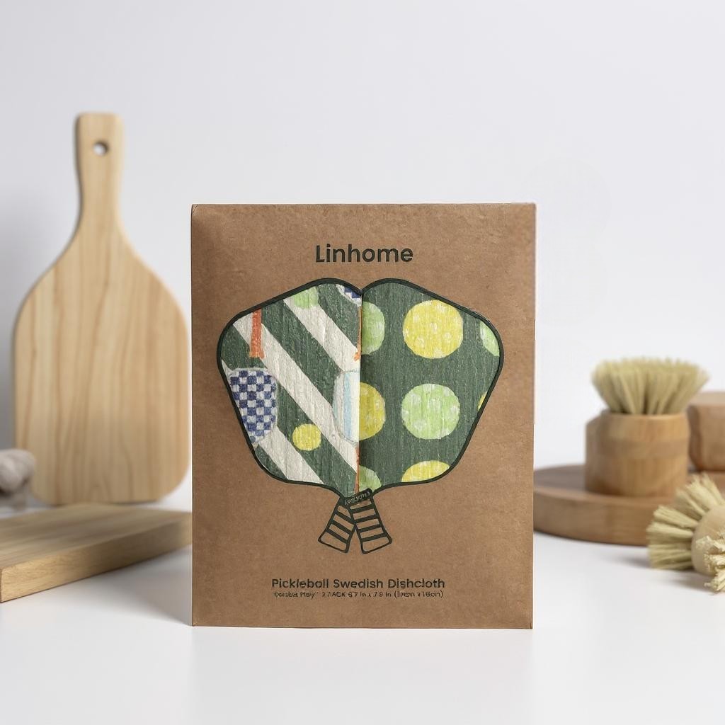 In the Kitchen Pickleball Swedish Dishcloths– Linhome x Liesel Anne Collection - Blue & Green -2 Pack
