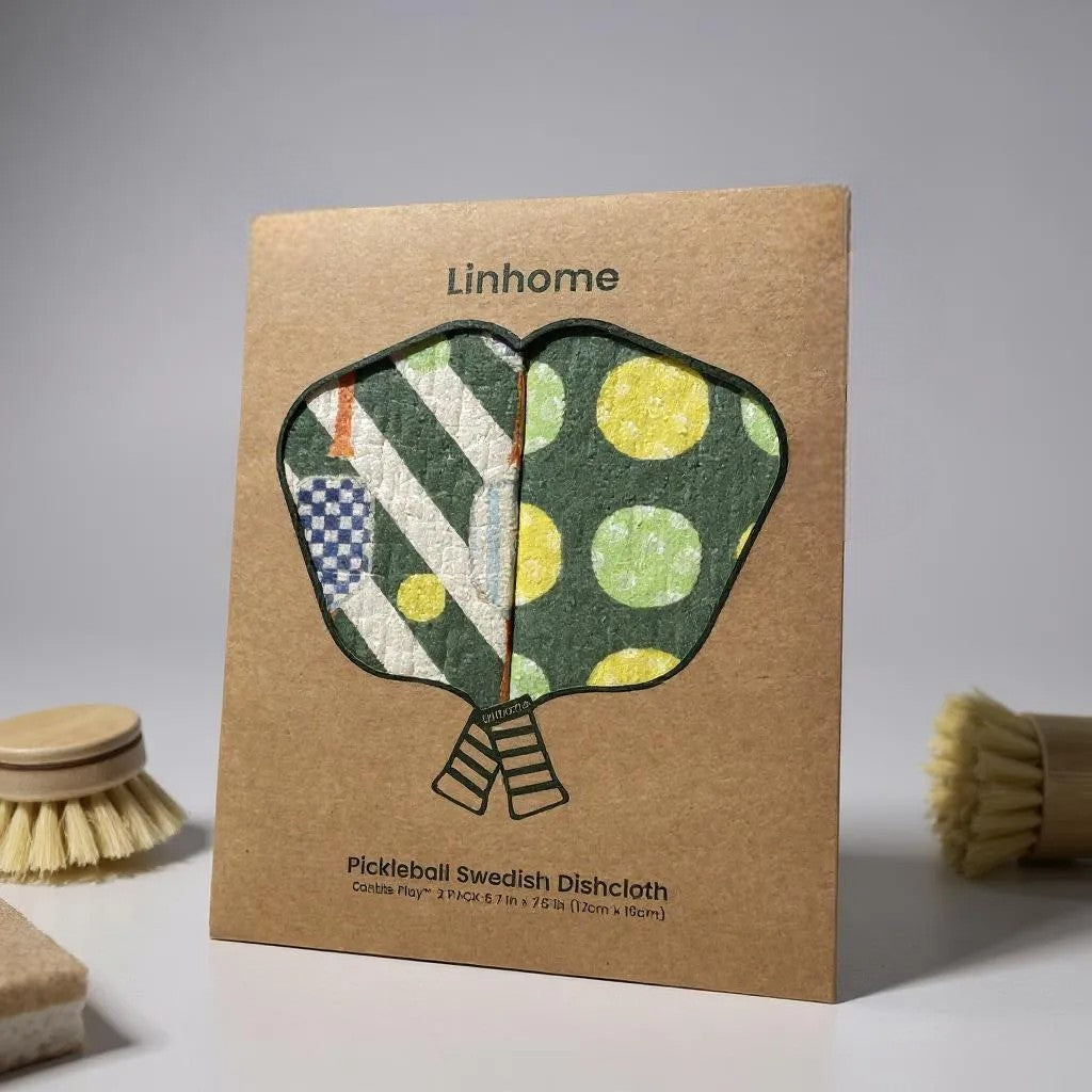 In the Kitchen Pickleball Swedish Dishcloths– Linhome x Liesel Anne Collection - Blue & Green -2 Pack