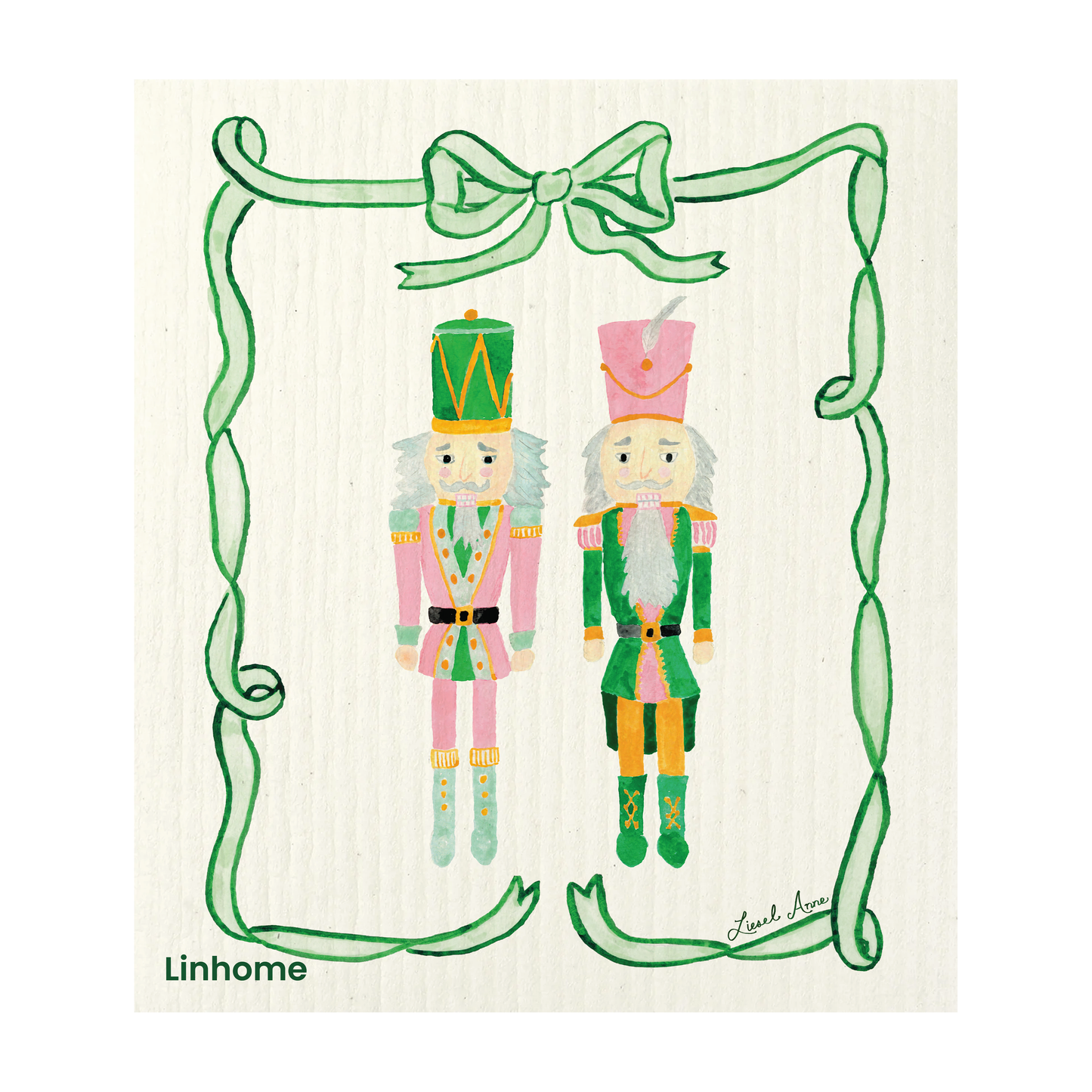 Holiday Classic Collection Nutcracker Duo- Linhome x Liesel Anne Swedish Dishcloths - 1 Pack