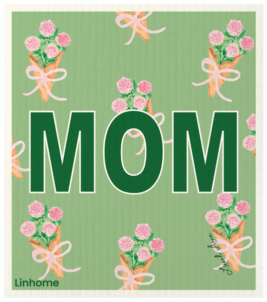 Happy Mother's Day- Pink & Green Flowers