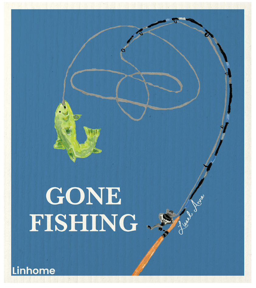 Linhome Fishing Collection Swedish Dishcloth - 4 Pack