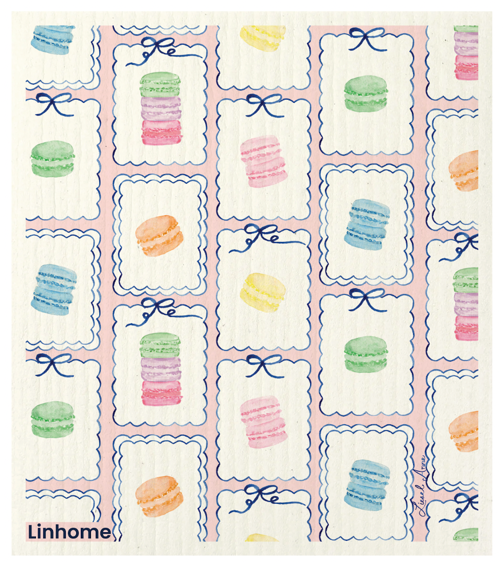 Linhome Macarons Collection Swedish Dishcloth - 1 Pack