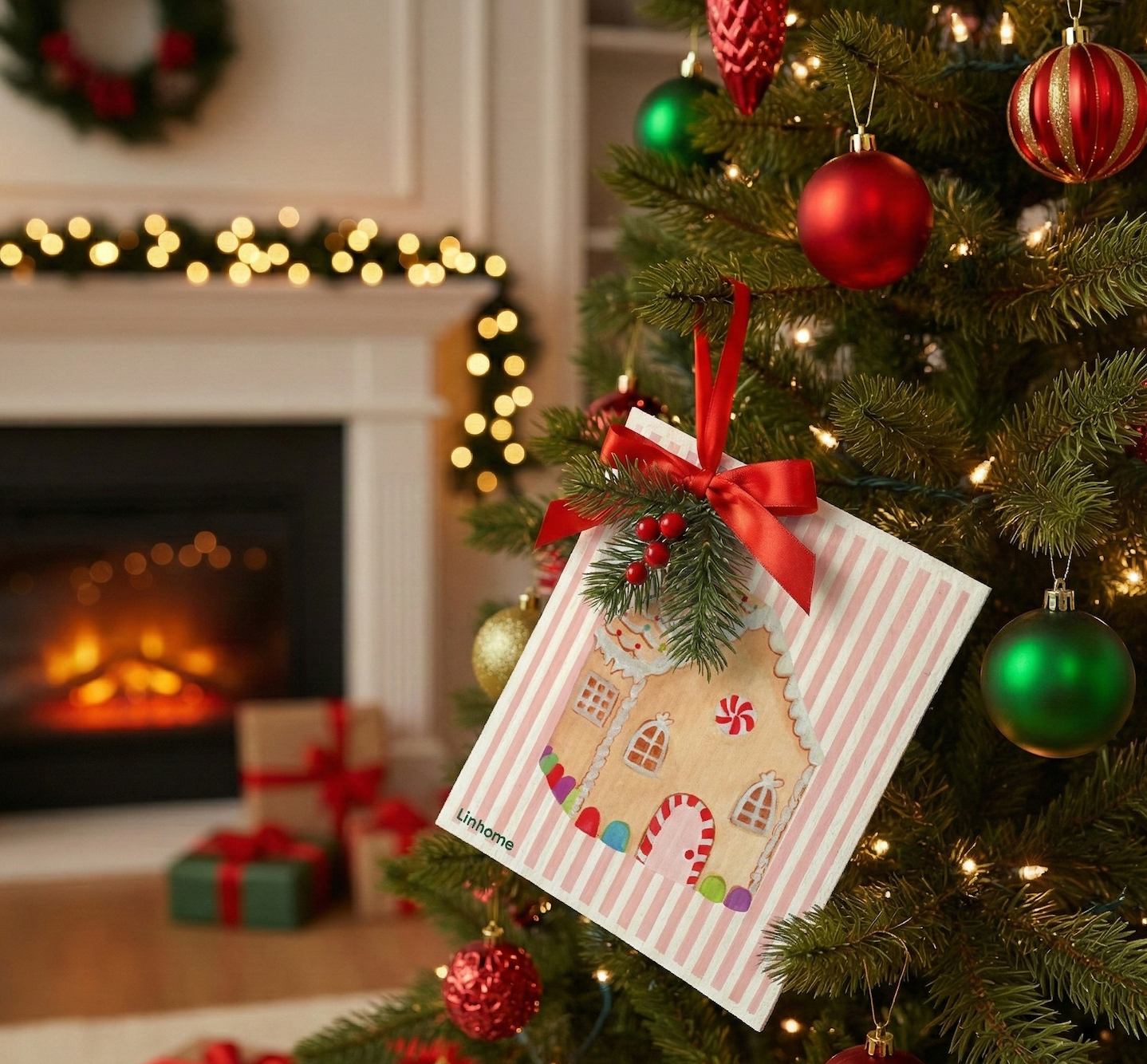 Holiday Classic Collection Gingerbread House Linhome x Liesel Anne Swedish Dishcloths - 1 Pack