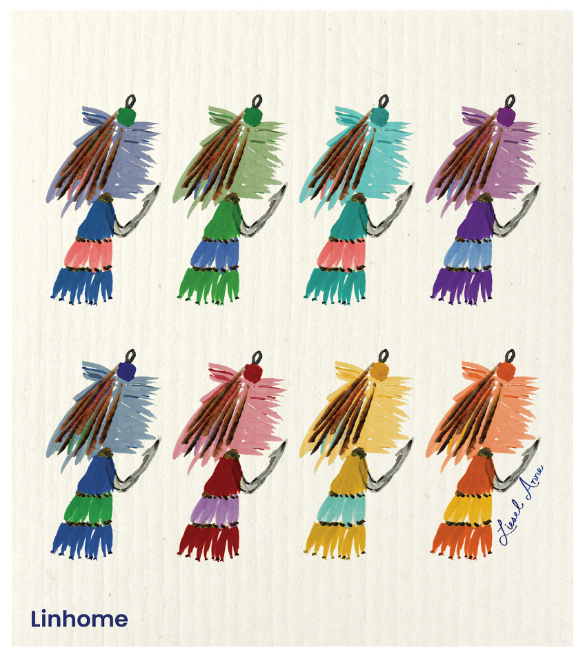 Linhome Fishing Collection Swedish Dishcloth - 4 Pack