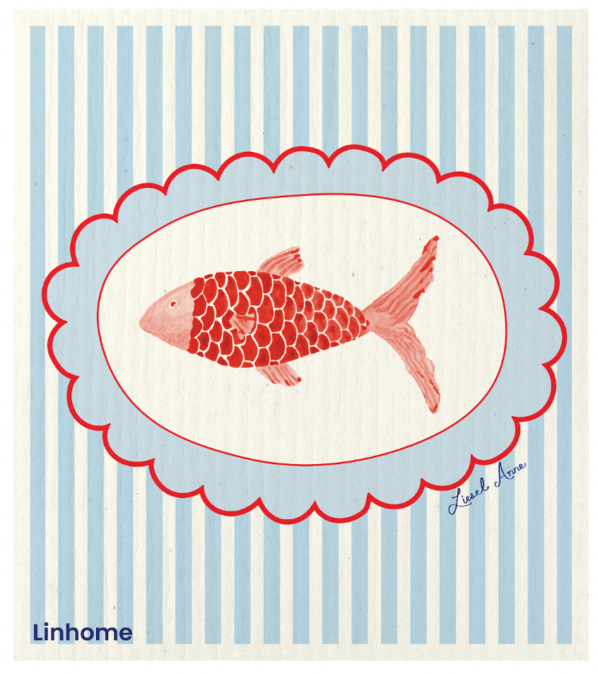 Linhome Fishing Collection Swedish Dishcloth - 4 Pack
