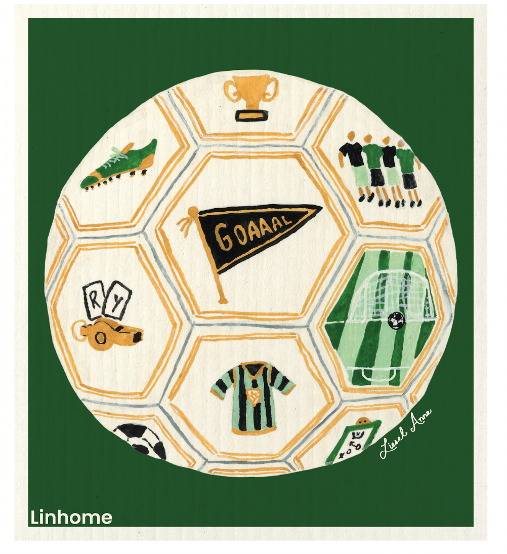 Linhome Soccer Collection Swedish Dishcloth - 1 Pack