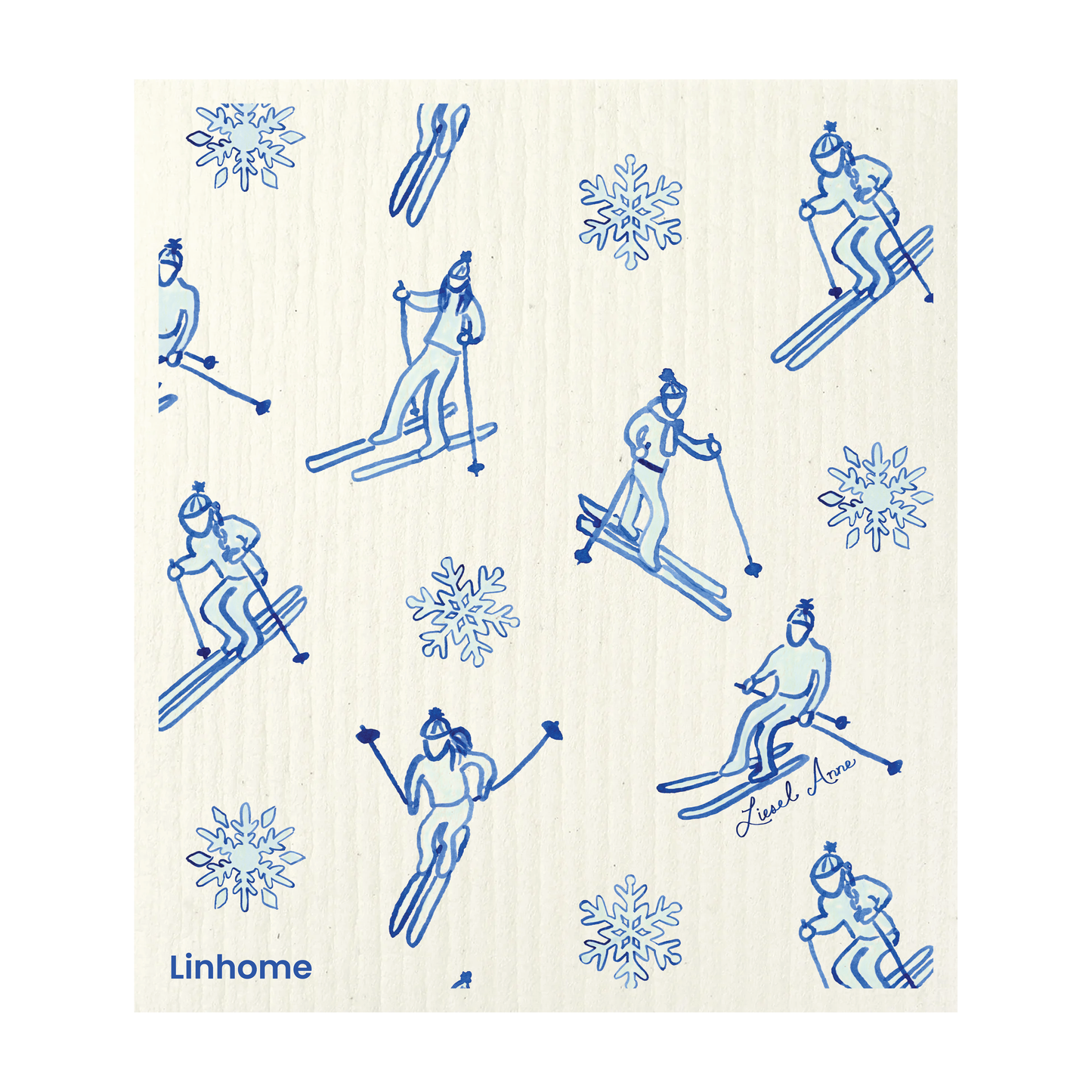 Ski Collection Ski Day - Linhome x Liesel Anne Swedish Dishcloths - 1 Pack