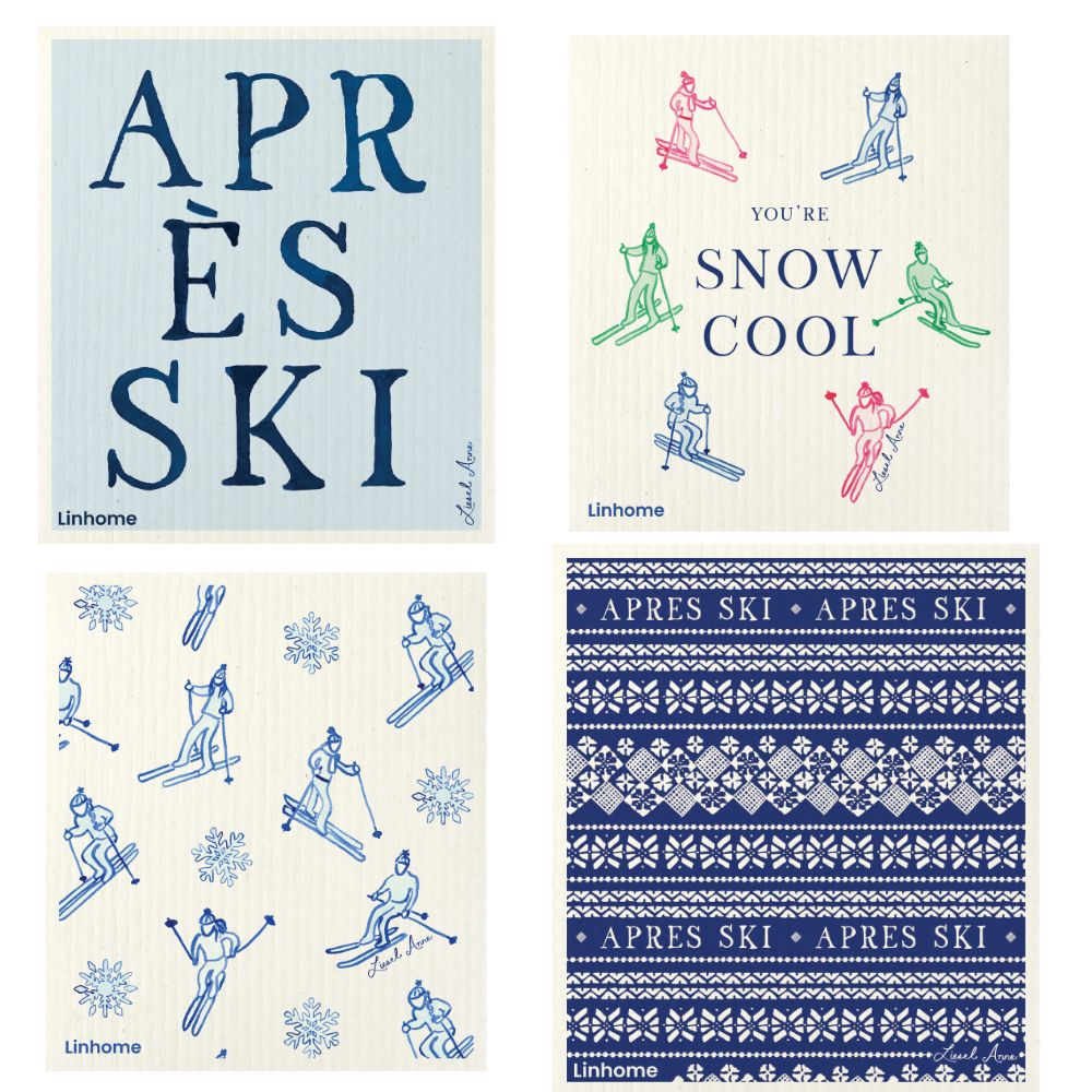 Ski Collection - Linhome x Liesel Anne Swedish Dishcloths - 4 Pack