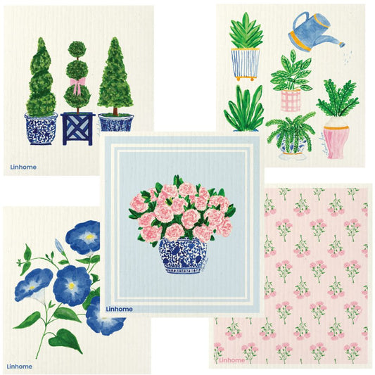 Blooming Garden – Linhome x Liesel Anne Swedish Dishcloths - 5 Pack