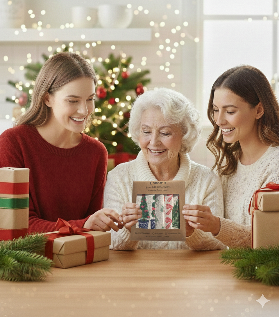 Evergreen Holiday - Linhome x Liesel Anne Swedish Dishcloths - 4 Pack