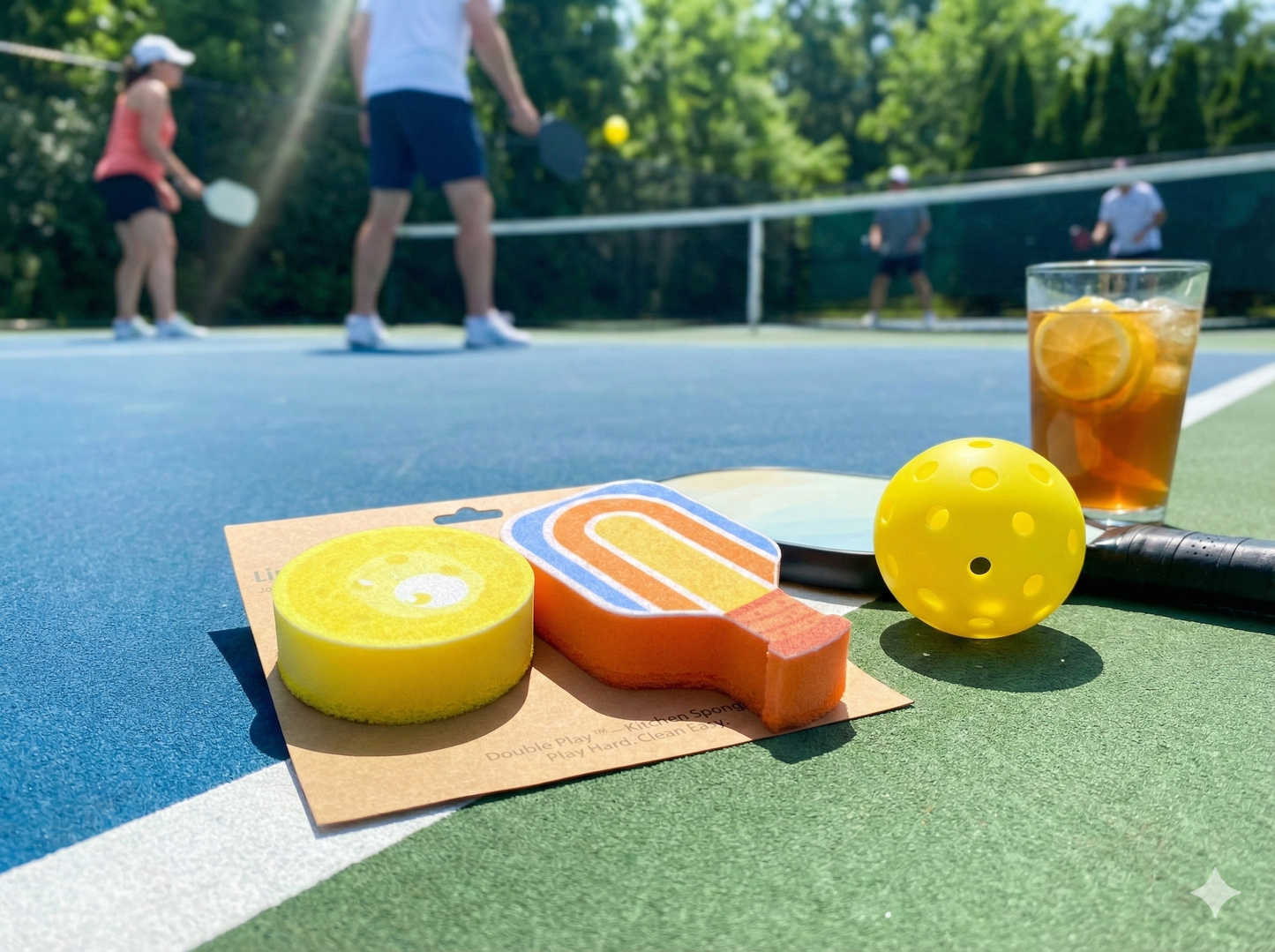 Pickleball Paddle & Ball Kitchen Sponge Set - 2 Pack