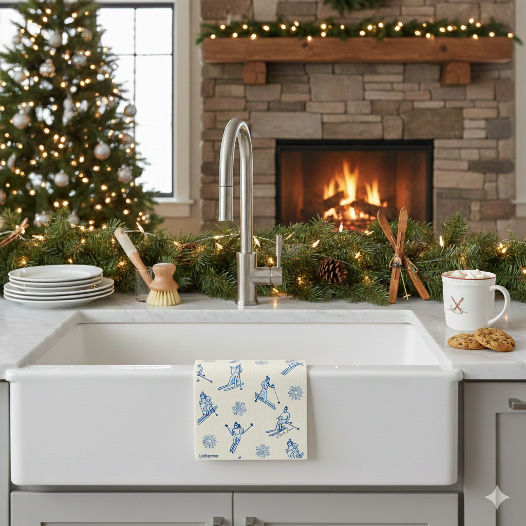 Ski Collection Ski Day - Linhome x Liesel Anne Swedish Dishcloths - 1 Pack