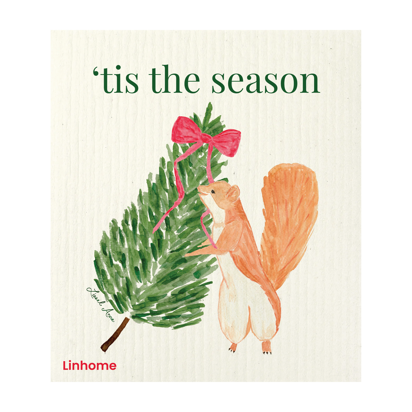 Evergreen Holiday - Linhome x Liesel Anne Swedish Dishcloths - 4 Pack