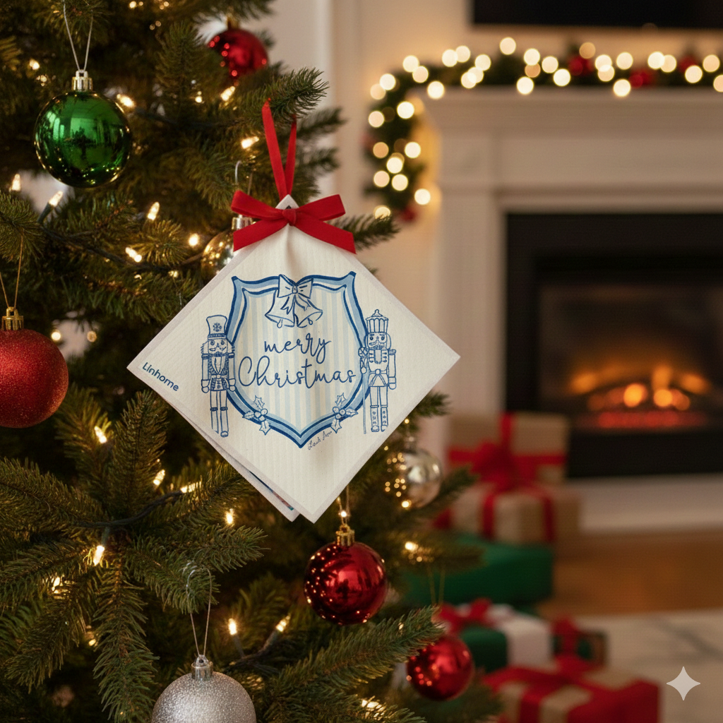 Holiday Nutcracker Collection Merry Nutcrackers Duo- Linhome x Liesel Anne Swedish Dishcloths - 1 Pack